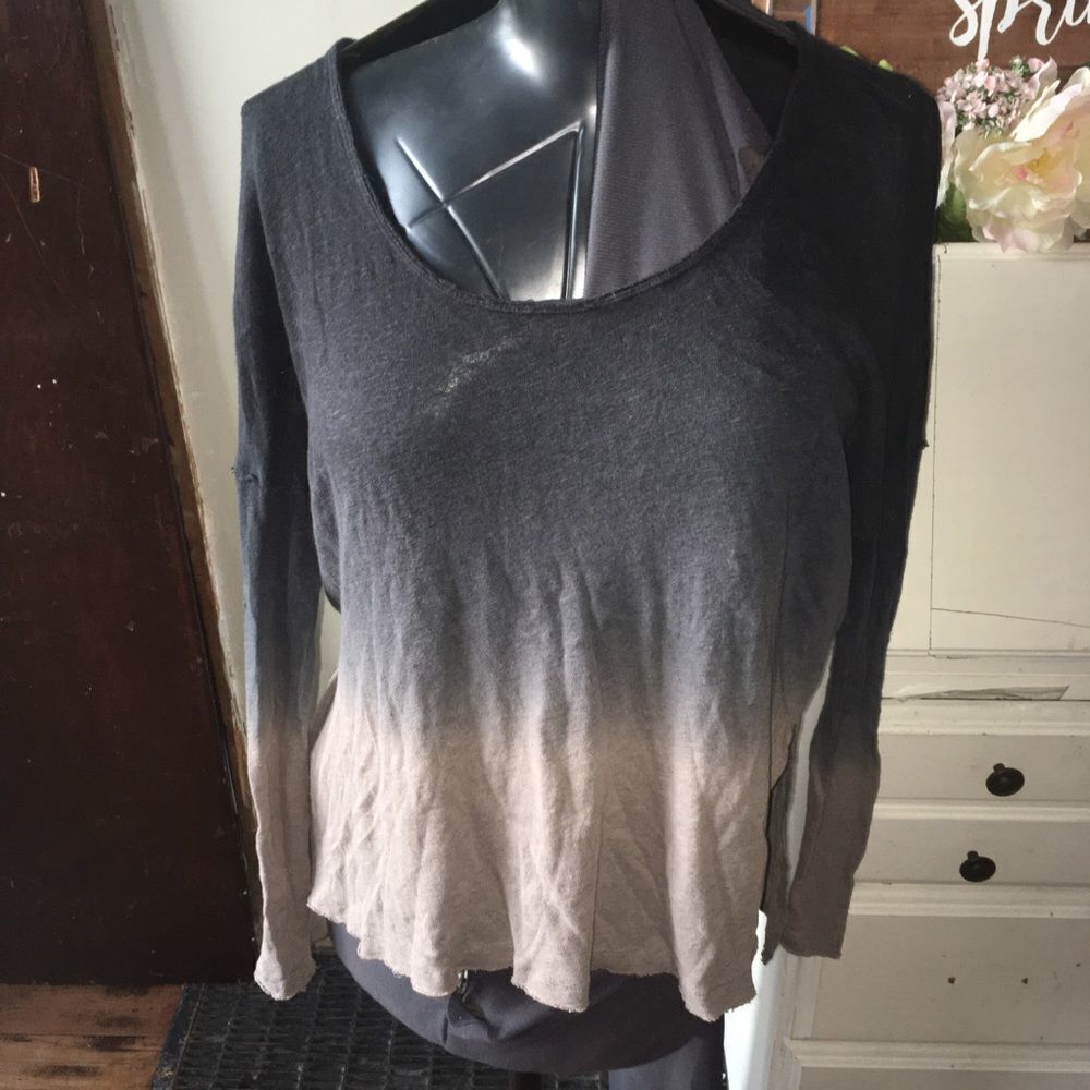 We the Free flowy ombré dipped long sleeve top
